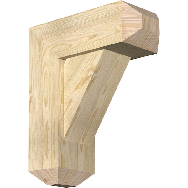 Ekena Millwork Traditional Craftsman Rough Sawn Bracket w/ Offset Brace, Douglas Fir, 8"W x 20"D x 24"H BKT0806X20X24TRA04RDF - main